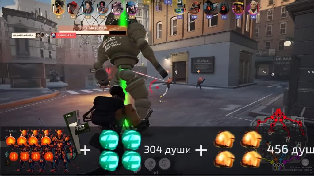 Deadlock screen: last-hitting lane creeps, the main source of souls